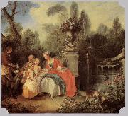 Lady Gentleman with two Girls and Servant Nicolas Lancret